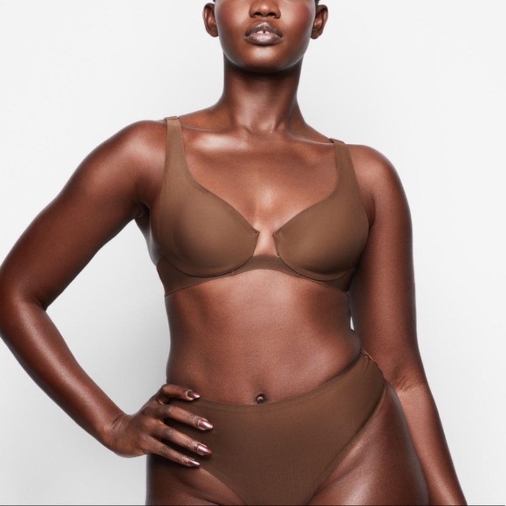 Skims UnderWire Plunge Bra Smokey Quartz 36DD